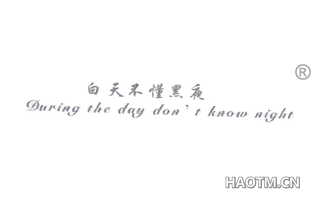 白天不懂黑夜 DURING THE DAY DON T KNOW NIGHT